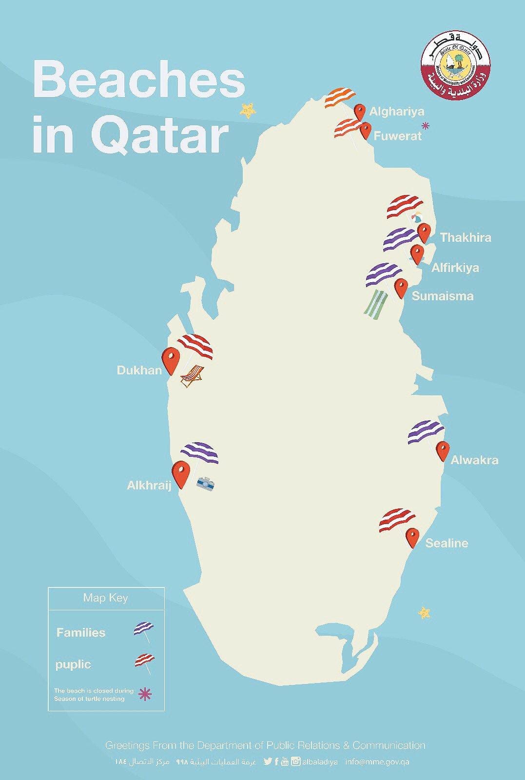 al ghariya Strand Katar-map
