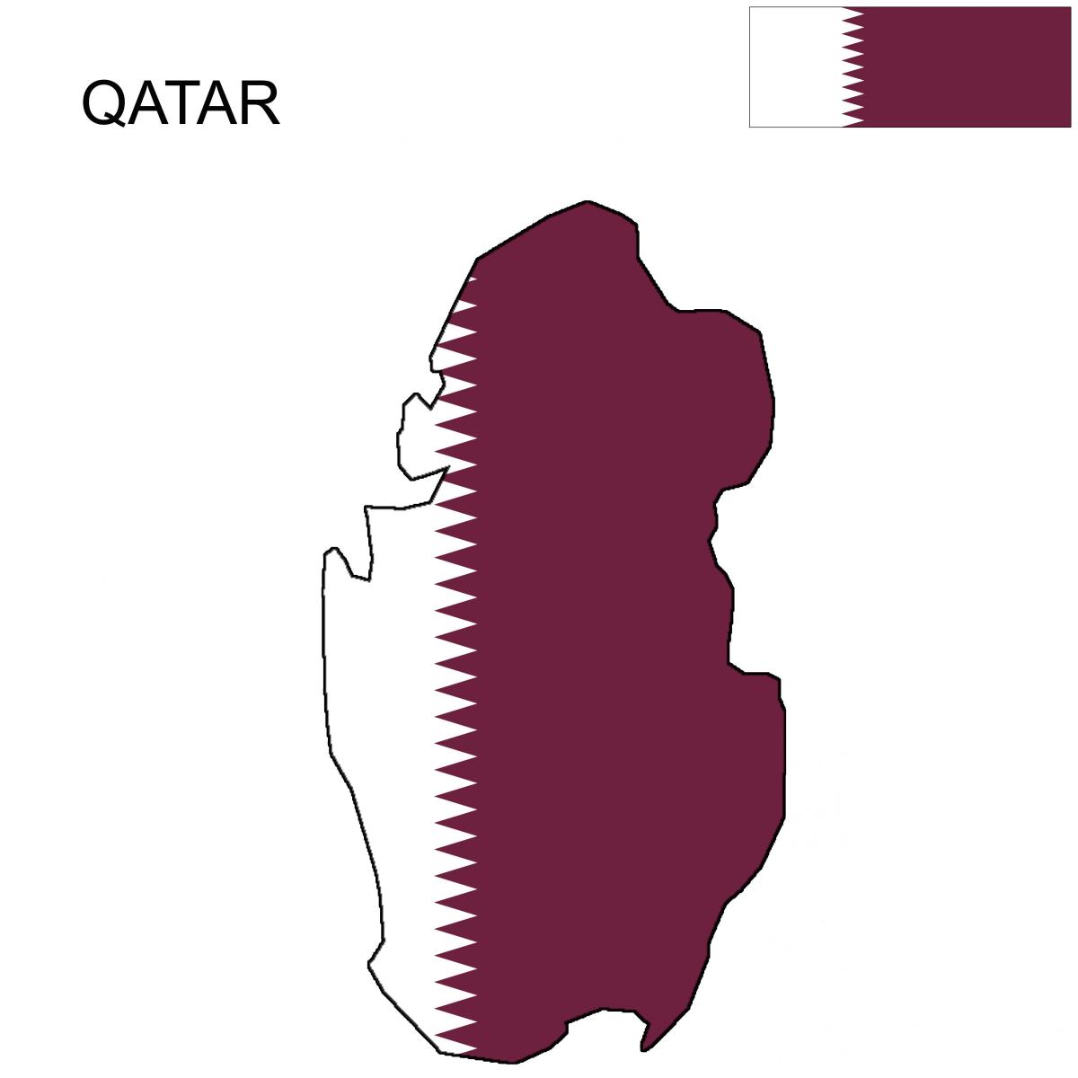 Karte von Katar Flagge