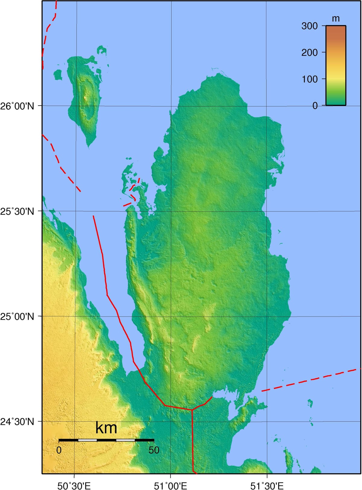 Karte von Katar Geographie