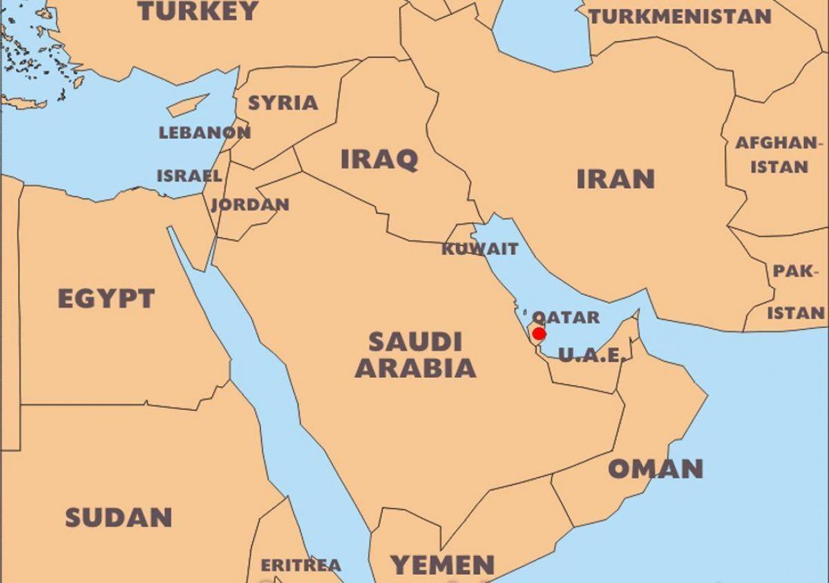 Katar Land in der Weltkarte