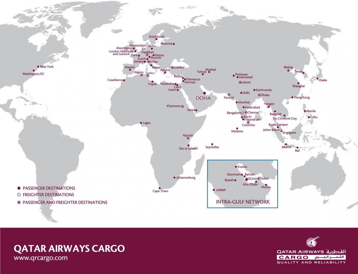 qatar airways-Netzwerk-Karte