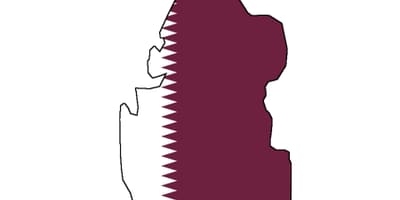 Karte von Katar Flagge