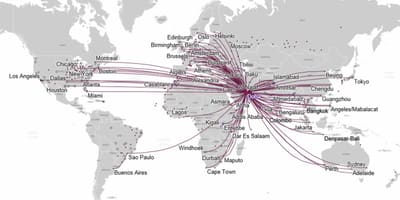 Qatar airways-route-map-europe