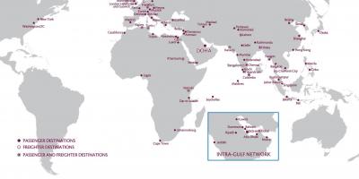 Qatar airways-Netzwerk-Karte