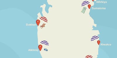 Al shamal Strand Katar-map
